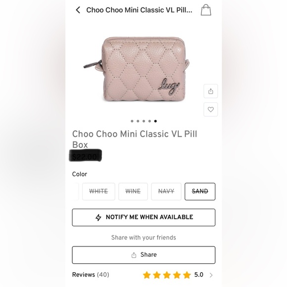 Lug Choo Choo Mini Classic VL Pill Box Case SAND NWT - Picture 8 of 8